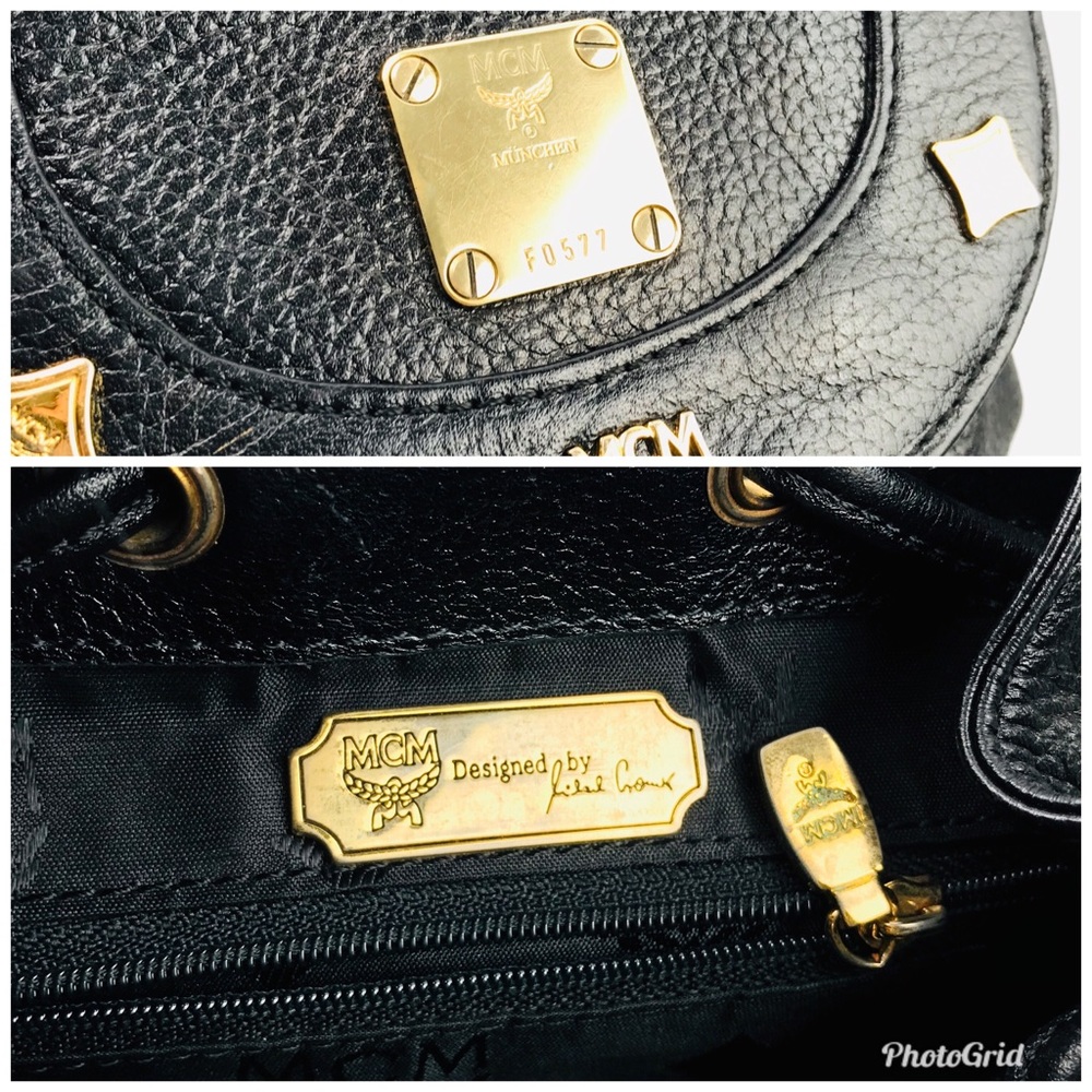 Authentic MCM Black Leather Mini Backpack - Picture 6 of 8